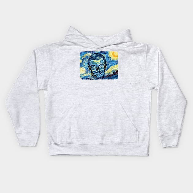 Mr. Bean Van Gogh Style Kids Hoodie by todos